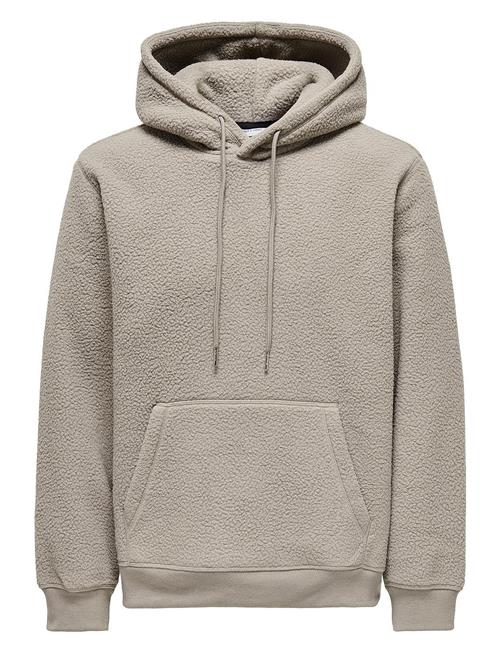 Se ONLY & SONS Onsemilio Reg Teddy Hoodie Sweat Vd ONLY & SONS Beige ved Booztlet