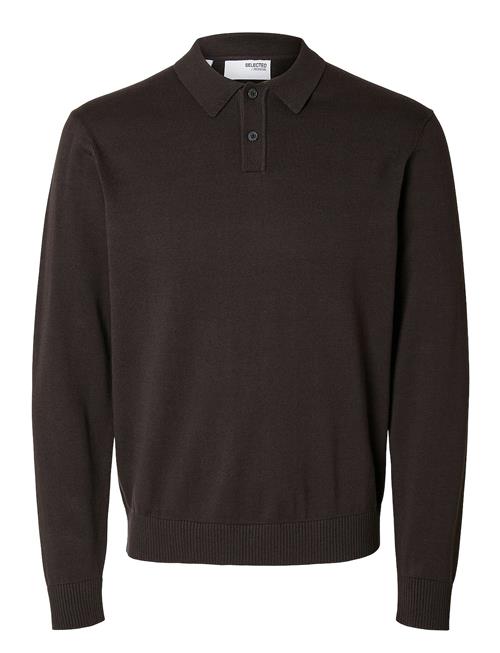 Se Selected Homme Slhreg-Kris Knit Ls Polo Selected Homme Black ved Booztlet