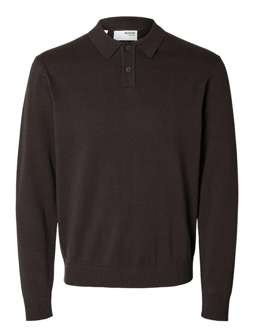 Slhreg-Kris Knit Ls Polo Selected Black