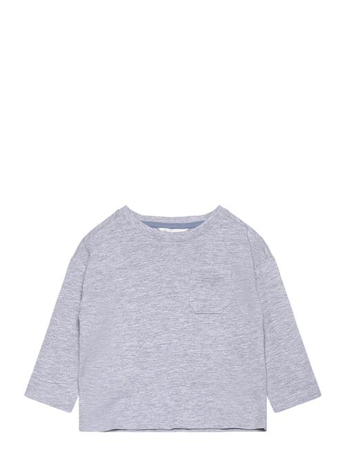 Se Mango Long Sleeve Cotton T-Shirt Mango Grey ved Booztlet