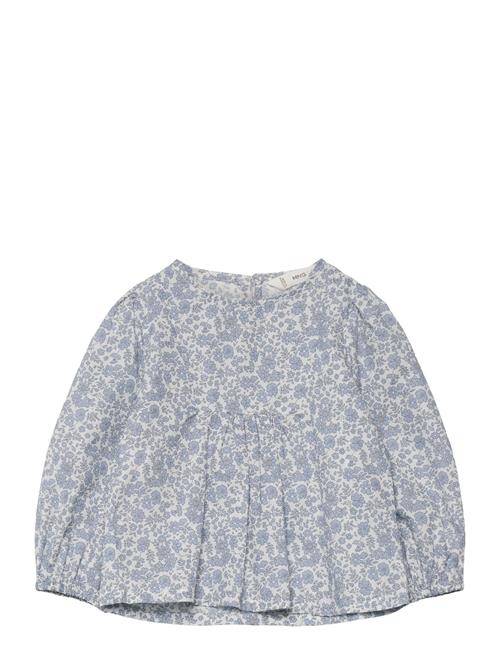 Se Mango Floral Print Blouse Mango Blue ved Booztlet