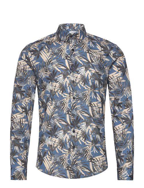 Lindbergh Aop Superflex Shirt L/S Lindbergh Blue