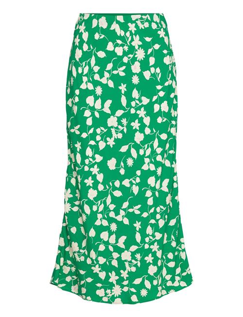 Mango Printed Long Skirt Mango Green