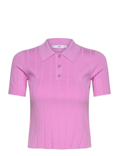 Se Mango Polo-Neck T-Shirt Mango Pink ved Booztlet