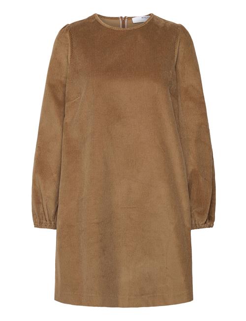 Slfjenny Ls O-Neck Corduroy Dress D2 Selected Brown