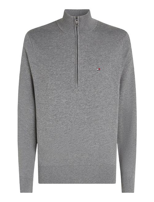 Se Tommy Hilfiger Essential Cotton Zip Mock Tommy Hilfiger Grey ved Booztlet