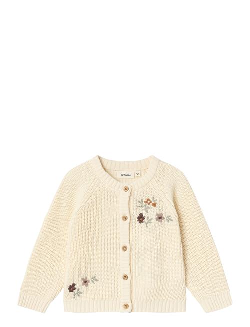 Se Lil'Atelier Nmfemlen Emb Ls Knit Card Lil Lil'Atelier Cream ved Booztlet