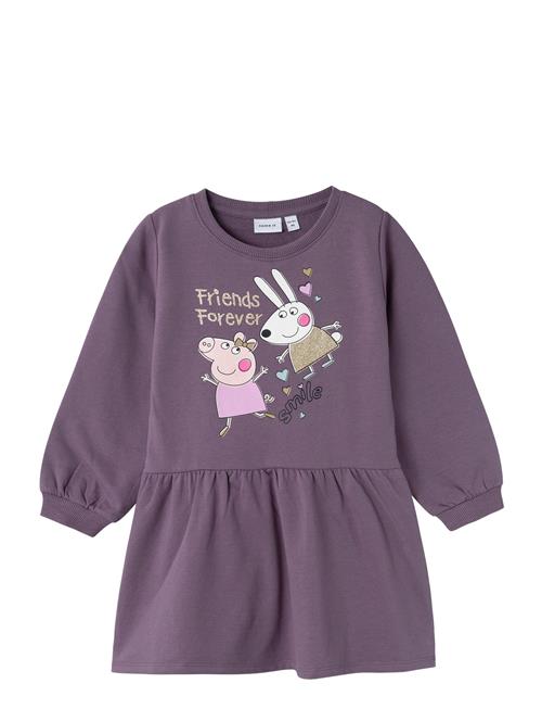 name it Nmfamira Peppapig Ls Swe Dress Bru Cplg Name It Purple