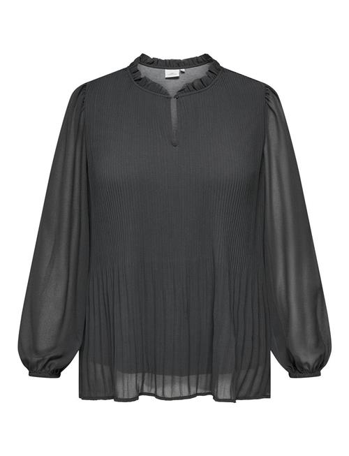 Se ONLY Carmakoma Carpiona L/S Plisse Blouse Wvn ONLY Carmakoma Black ved Booztlet