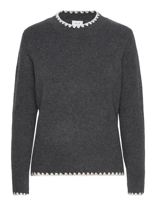 Vila Vihefna Stitch Detail Knit Top/R Vila Grey