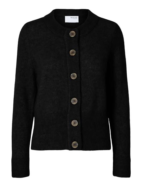 Slfsia Ras Ls Knit Cardigan Noos Selected Black