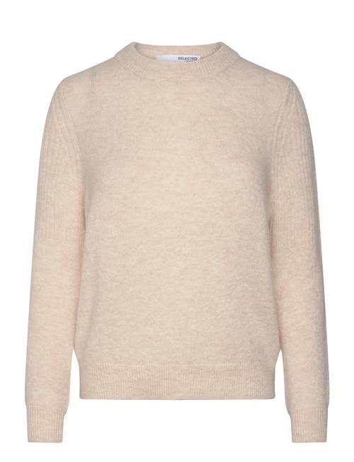 Selected Femme Slfsia Ras Ls Knit O-Neck Noos Selected Femme Beige