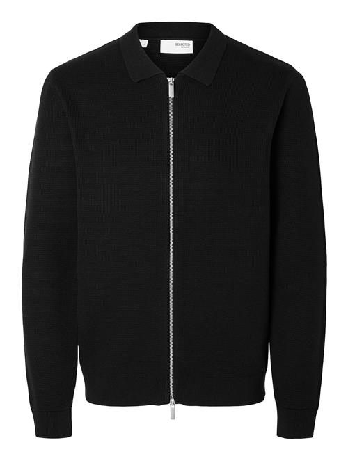 Se Selected Homme Slhdane Ls Knit Structure Cardigan Noos Selected Homme Black ved Booztlet