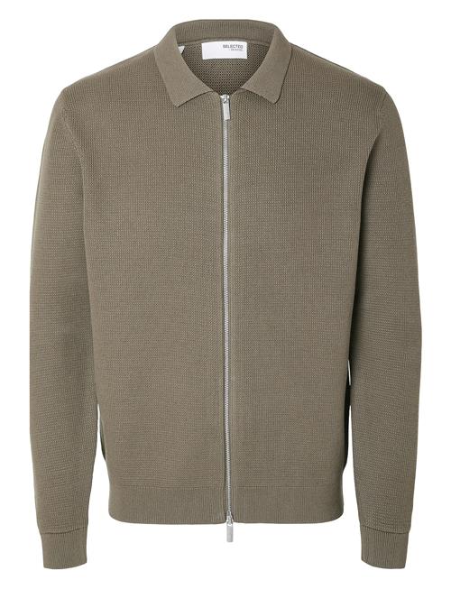 Se Selected Homme Slhdane Ls Knit Structure Cardigan Noos Selected Homme Grey ved Booztlet