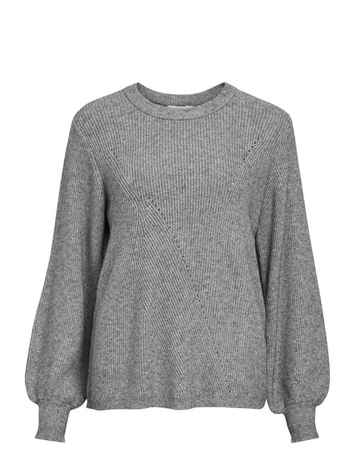 Objditte Re L/S Knit Pullover Noos Object Grey