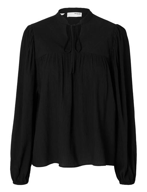 Slfkaterine Ls Tie Top B Selected Black