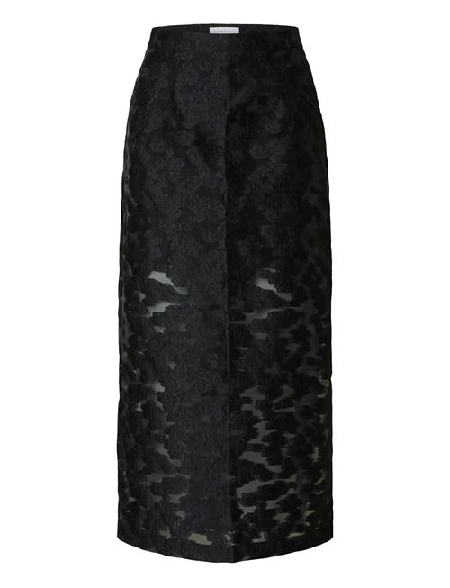 Slfpandora Hw Ankle Slit Skirt B Selected Black