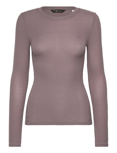 Beauty Layers Top Lsl Crew Neck Triumph Grey