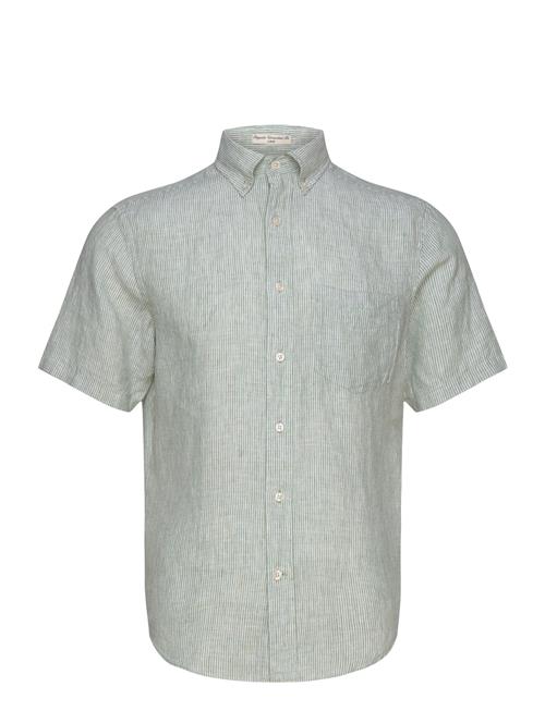 GANT Reg Linen Stripe Ss Shirt GANT Green