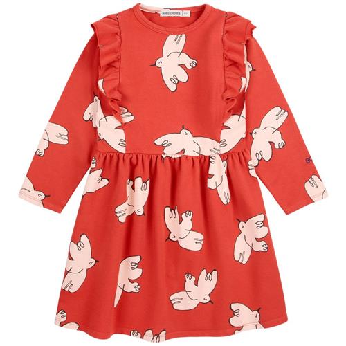 Se Bobo Choses Freedom Bird Mønstret Kjole Rød | Rød | 2-3 years ved Babyshop