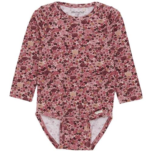 Minymo AOP Babybody Dusty Rose | Lyserød | 68 cm