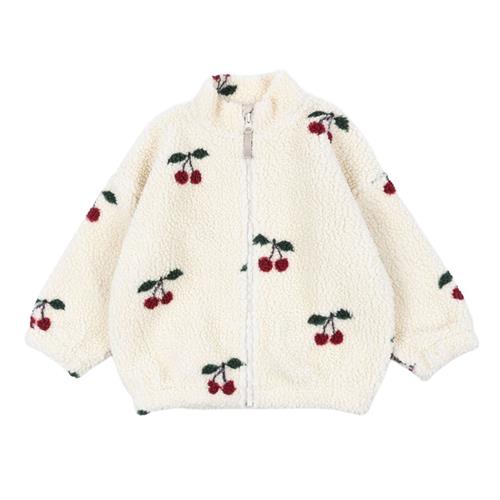 Se Konges Sløjd JODY Teddyfleecejakke Cherry | Rød | 4 years ved Babyshop