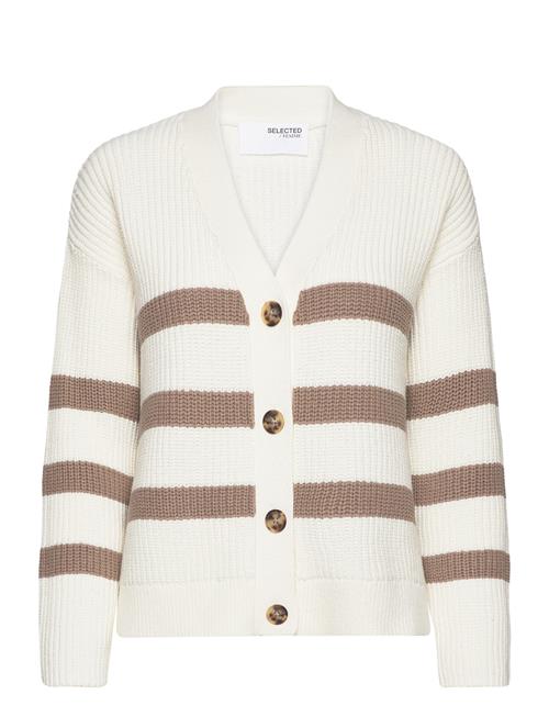 Se Selected Femme Slfbloomie Ls Knit V-Neck Cardigan Noos Selected Femme Cream ved Booztlet