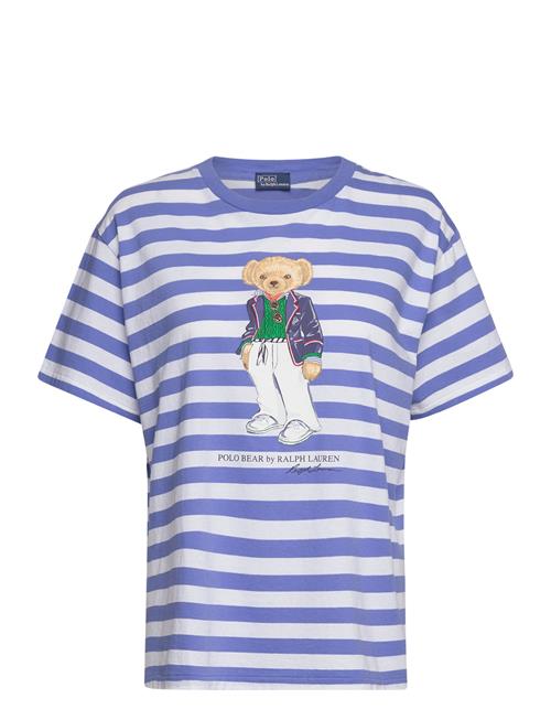 Se Polo Ralph Lauren Polo Bear Striped Cotton Tee Polo Ralph Lauren Blue ved Booztlet