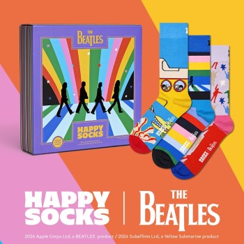 Happy socks Strømper 3P The Beatles Encore Edition Gift Box Flerfarvet bomuld Str 36/40