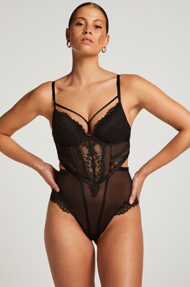 Se Hunkemöller Body Daisy sort ved Hunkemøller