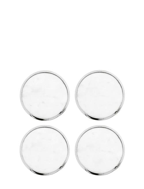 Hilke Collection Glass Basing White Marble Hilke Collection Silver