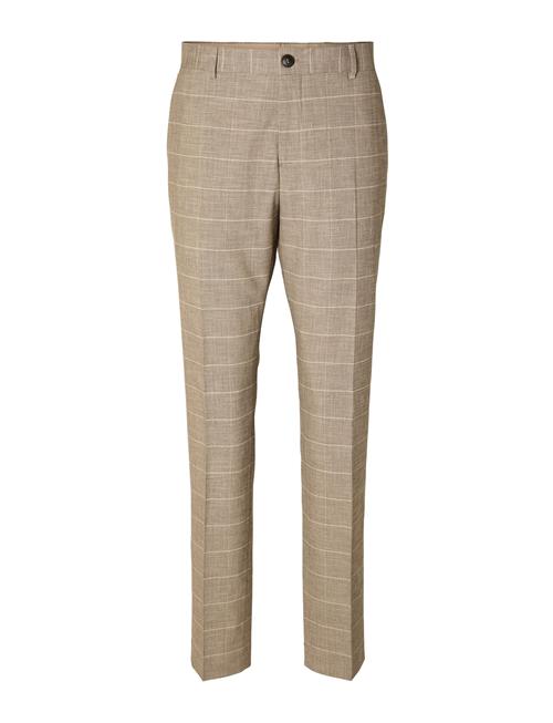 Se Selected Homme Slhslim-Oasis Sand Check Trs Selected Homme Beige ved Booztlet