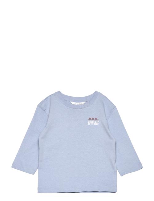 Mango Long-Sleeved T-Shirt With Embossed Print Mango Blue