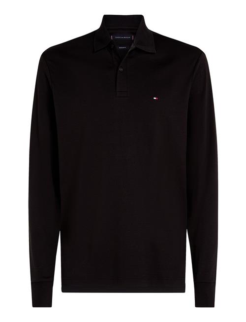 Se Tommy Hilfiger L/S Liquid Cotton Reg Polo Tommy Hilfiger Black ved Booztlet