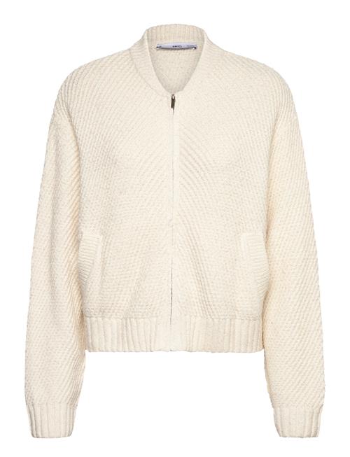 Knitted Jacket With Zip Mango Cream