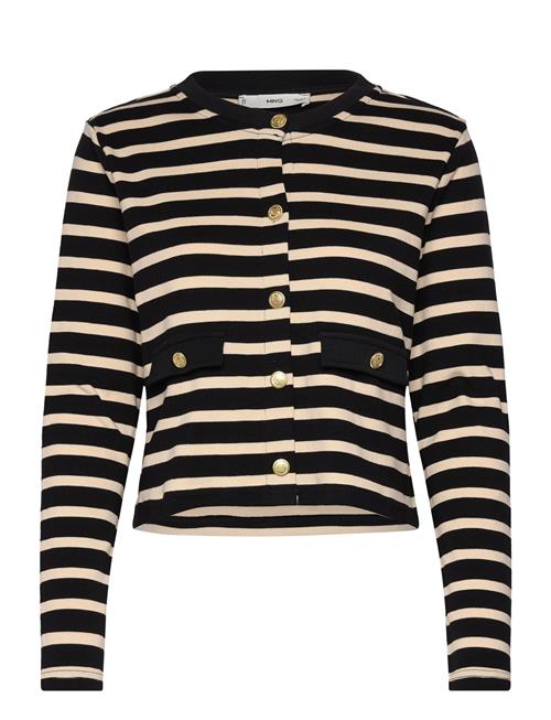 Mango Striped Cardigan With Buttons Mango Black