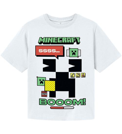 Se Name It Name It T-shirt - NkmSanti Minecraft - Bright White ved KidsWorld