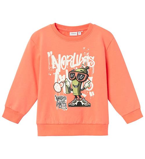 Se Name It Name It Sweatshirt - NmmNolan - Fusion Coral ved KidsWorld