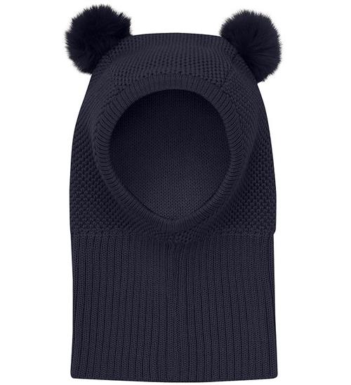 Se Huttelihut Huttelihut Elefanthue - Uld/Bomuld - Strik - 2-lags - Dark Navy ved KidsWorld