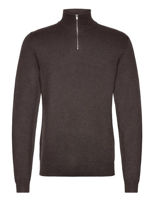 Ecovero Half Zip L/S Knit Lindbergh Brown