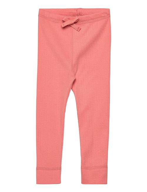 Copenhagen Colors Rib Jersey Leggings W. String Copenhagen Colors Pink