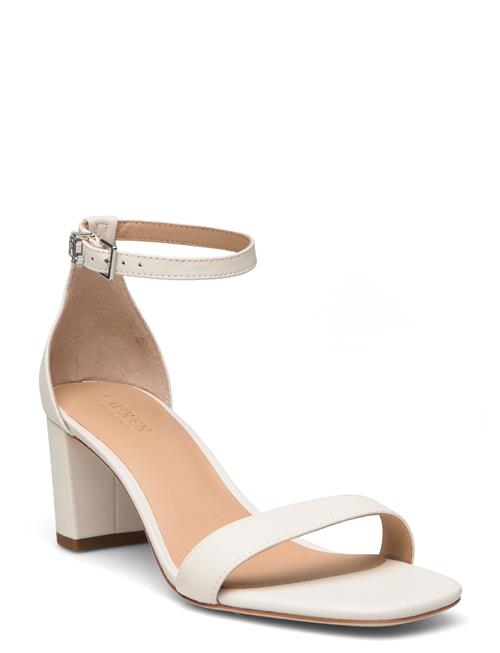 Se Lauren Ralph Lauren Logan Nappa Leather Sandal Lauren Ralph Lauren White ved Booztlet