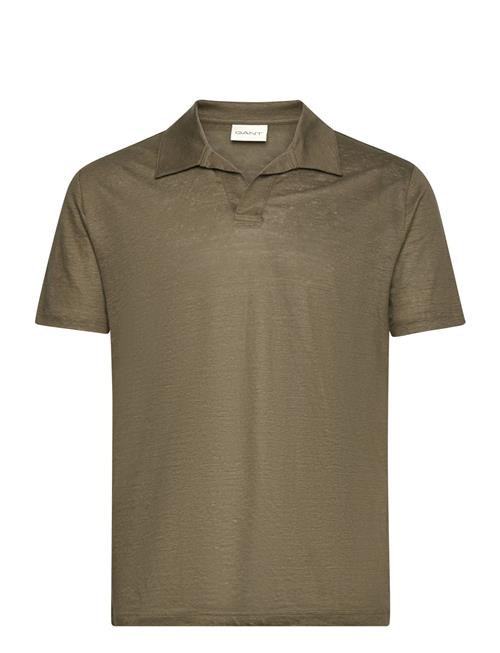 GANT Linen Ss Polo GANT Khaki