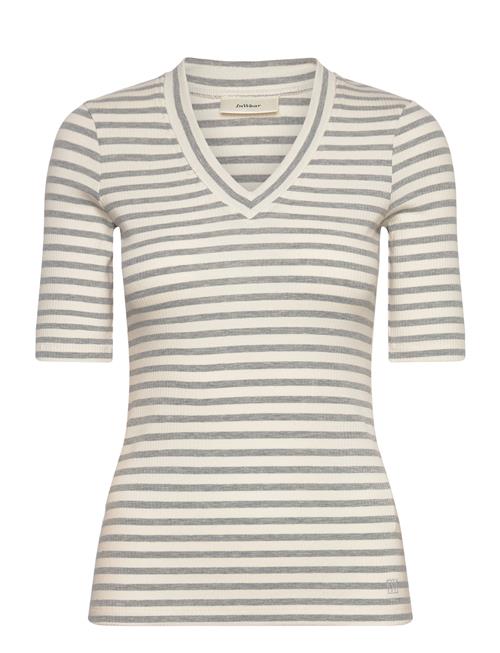 Dagnaiw Striped V-Neck Mix Ss InWear Grey