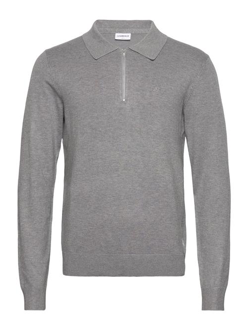 Se Lindbergh Ecovero L/S Zip Polo Lindbergh Grey ved Booztlet