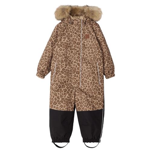 Se Kuling Chamonix Leopardmønstret Flyverdragt Walnut | Beige | 92 cm ved Babyshop