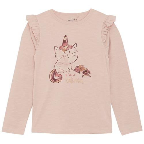 Se Minymo T-shirt Sepia Rose | Lyserød | 104 cm ved Babyshop