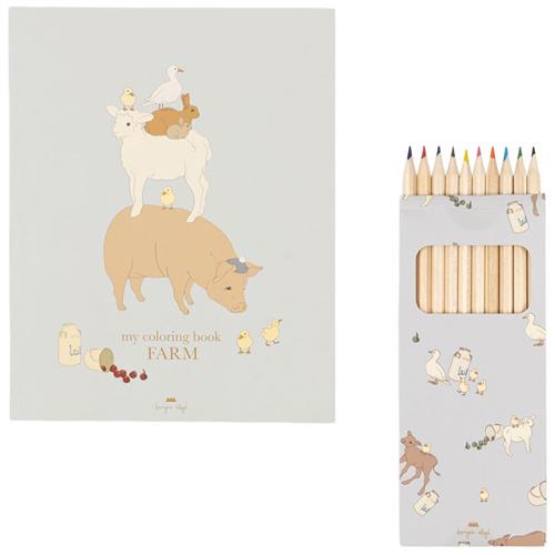 Konges Sløjd Coloring Book And Crayons  FARM One Size      Unisex