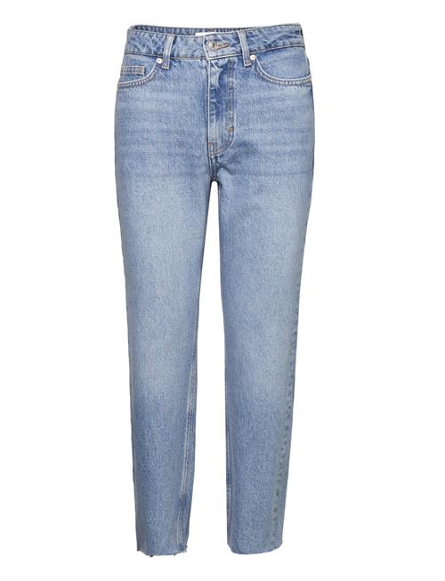 Se Mango Frayed Hem Straight Jeans Mango Blue ved Booztlet