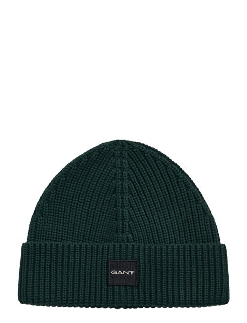 Se GANT Unisex. Cotton Rib Knit Beanie GANT Green ved Booztlet